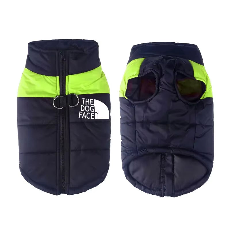 Waterproof Warm Dog Clothes Pet Coat Winter Vest Padded Zipper Jacket Dog Clothing for Small Medium Big Dogs the Dog Face Outfit