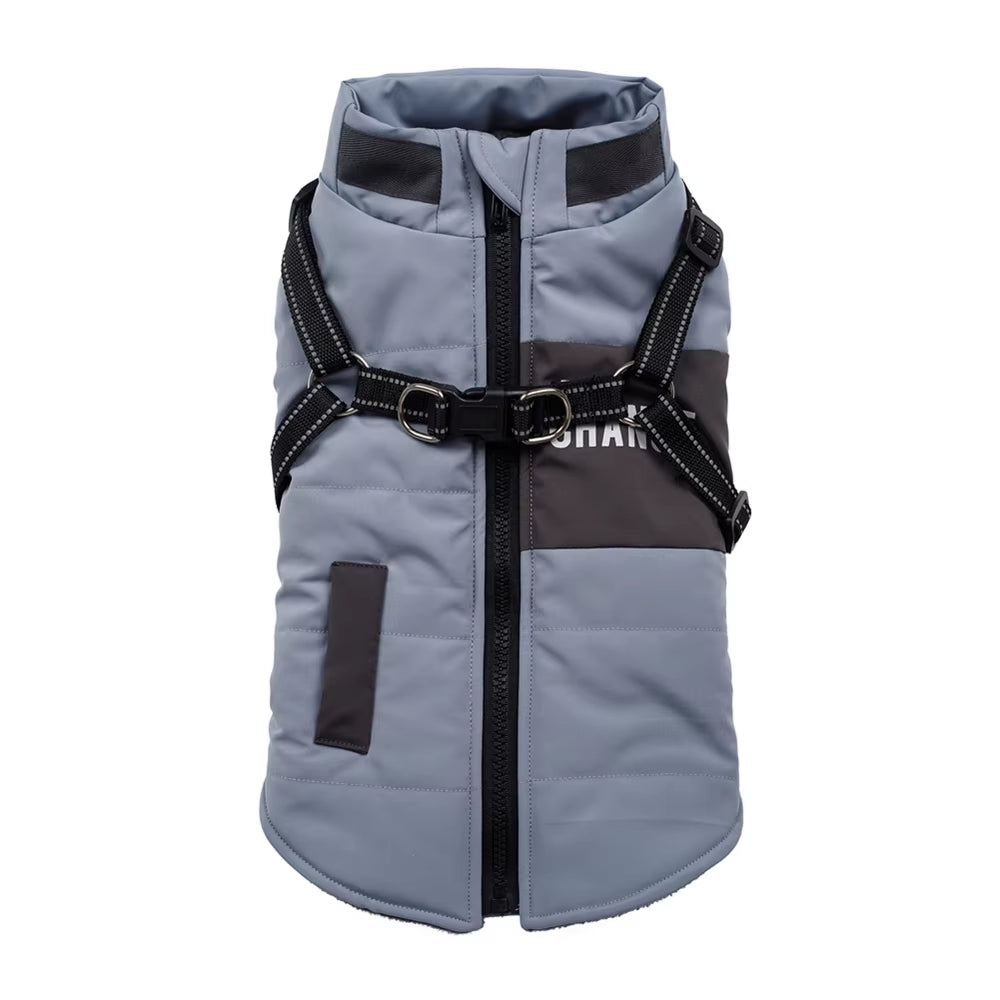 Windproof Dog Clothes Winter Dog Coat with Harness Warm Pet Clothing Small Dog Jacket Chihuahua Labrador Bulldog Coat Costume