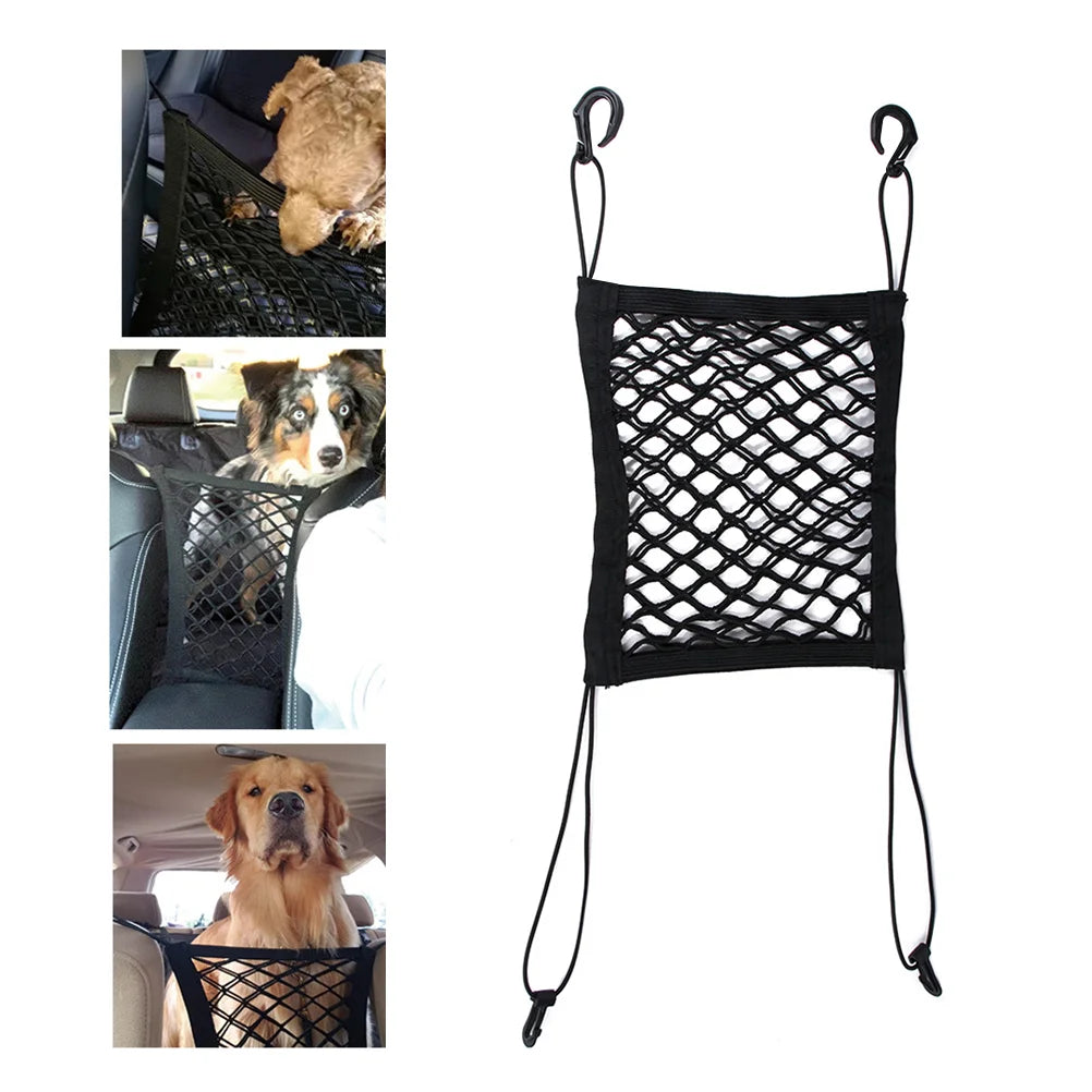 1PC Pet Vehicular Isolation Net Pet Dog Car Seat Cover Portable On-Board Protective Net Car Pet Safety Net Black