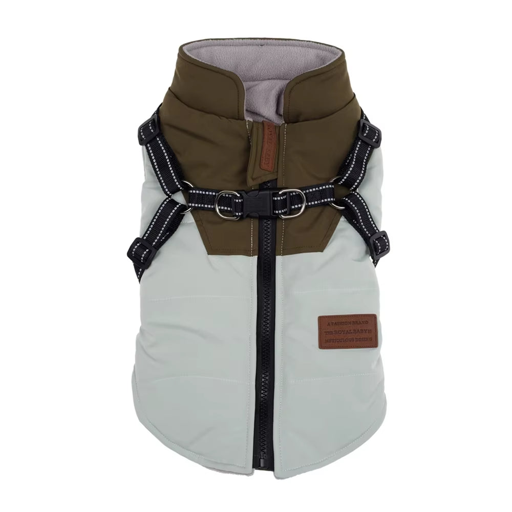 Windproof Dog Clothes Winter Dog Coat with Harness Warm Pet Clothing Small Dog Jacket Chihuahua Labrador Bulldog Coat Costume
