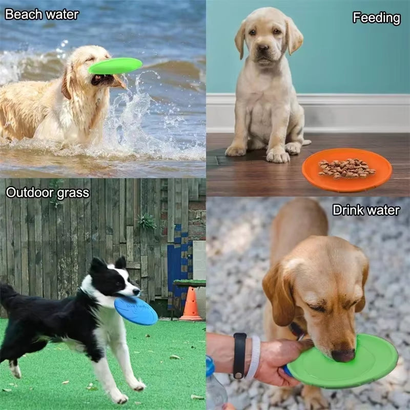 Multicolor Frisbeed Dog Toy Fashion Pet Dog Silicone Game Flying Discs Trainning Interactive Toys Pet Supplies Flying Disc