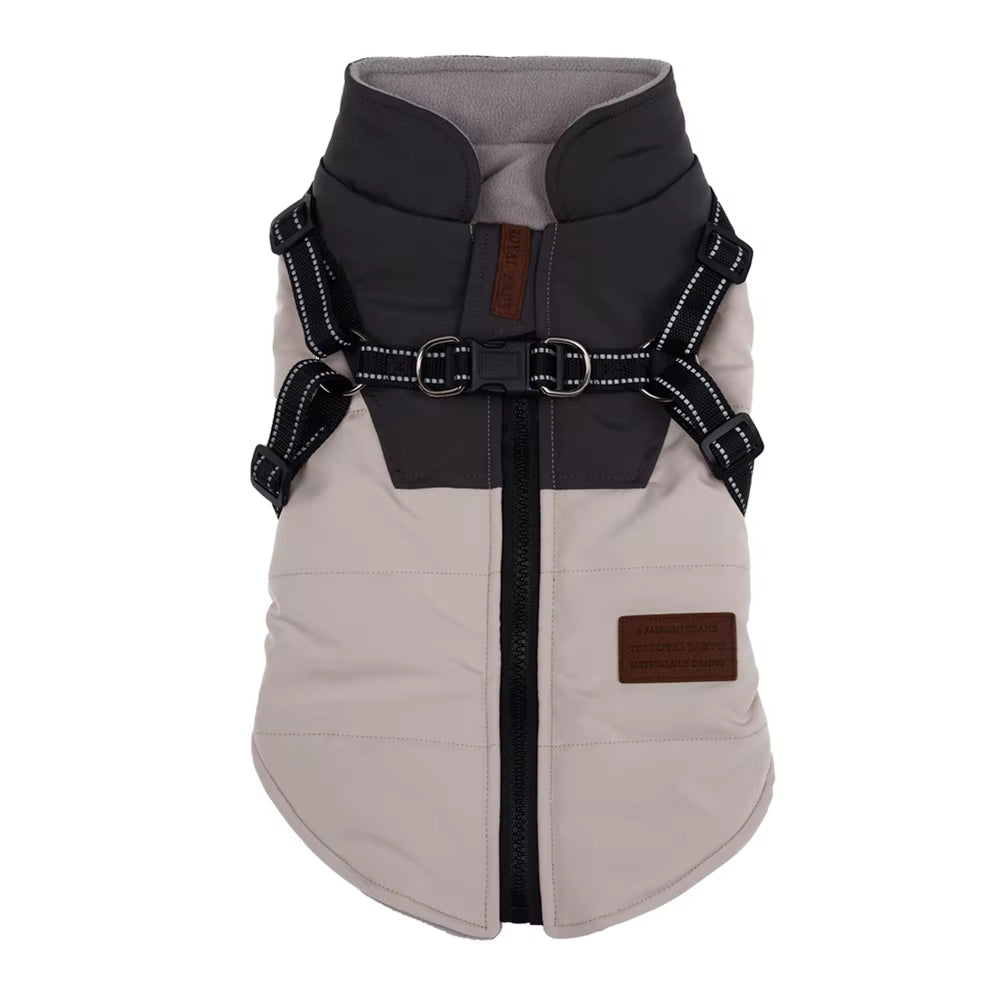 Windproof Dog Clothes Winter Dog Coat with Harness Warm Pet Clothing Small Dog Jacket Chihuahua Labrador Bulldog Coat Costume